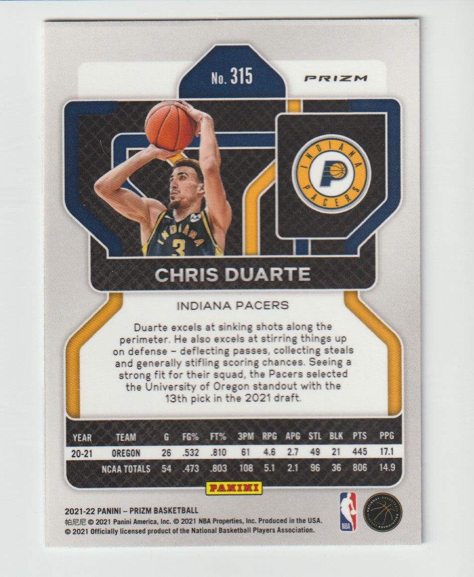 315 Chris Duarte - Indiana Pacers Red White Blue Prizm