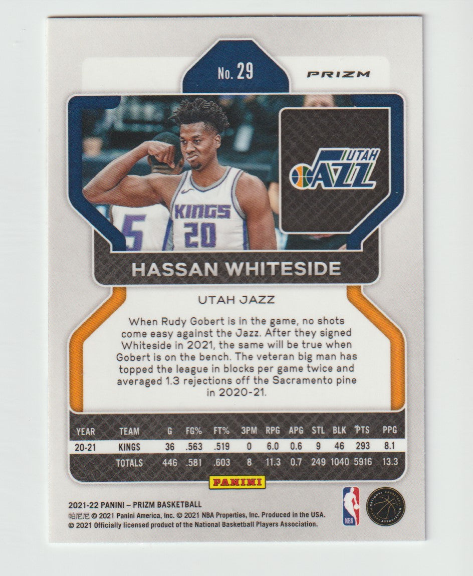 029 Hassan Whiteside - Utah Jazz Red White Blue Prizm