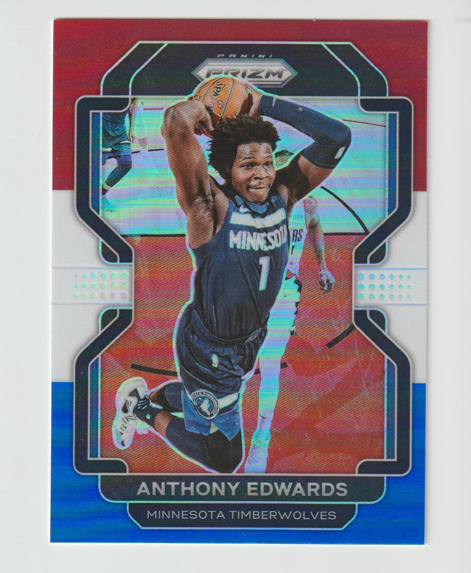 037 Anthony Edwards - Minnesota Timberwolves Red White Blue Prizm