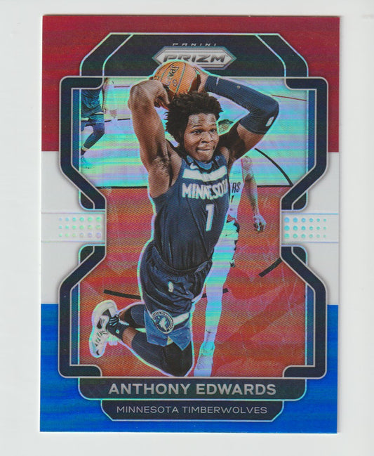037 Anthony Edwards - Minnesota Timberwolves Red White Blue Prizm