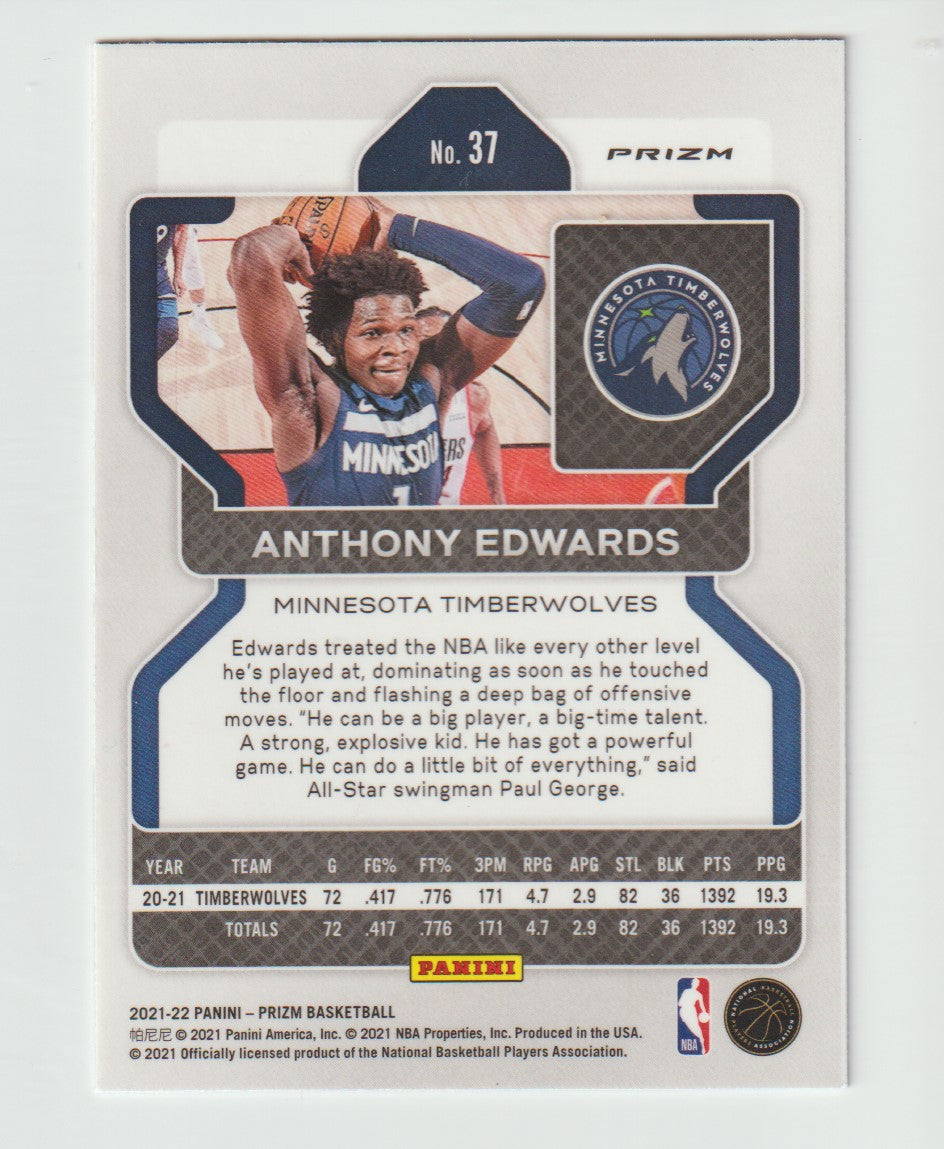 037 Anthony Edwards - Minnesota Timberwolves Red White Blue Prizm