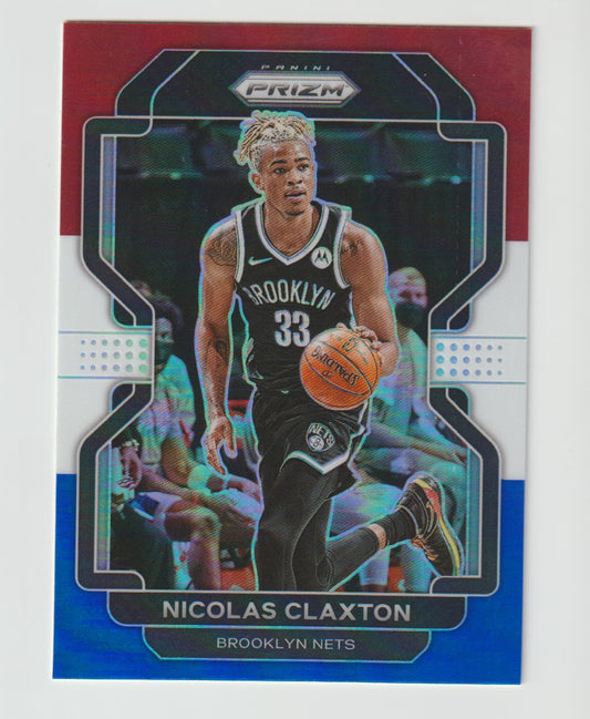 038 Nicolas Claxton - Brooklyn Nets Red White Blue Prizm