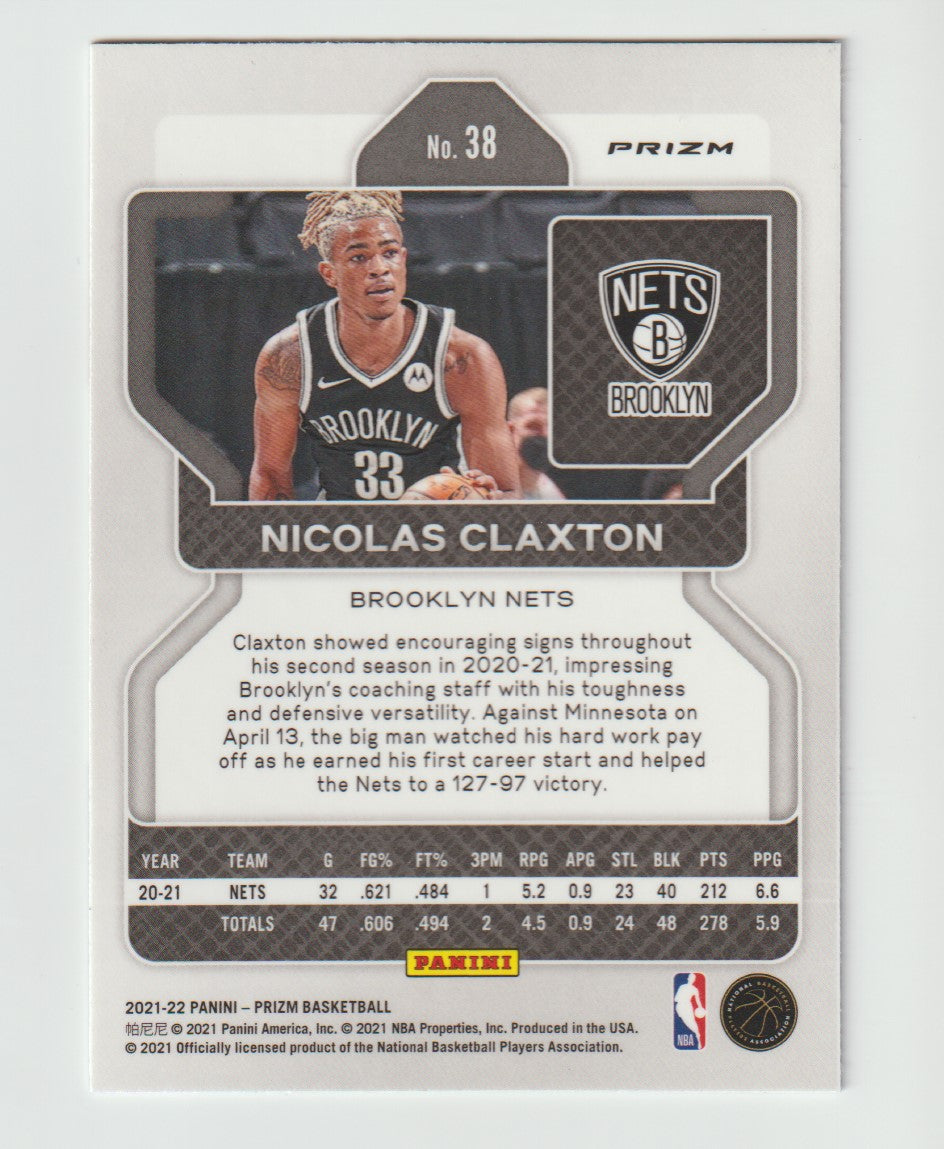 038 Nicolas Claxton - Brooklyn Nets Red White Blue Prizm