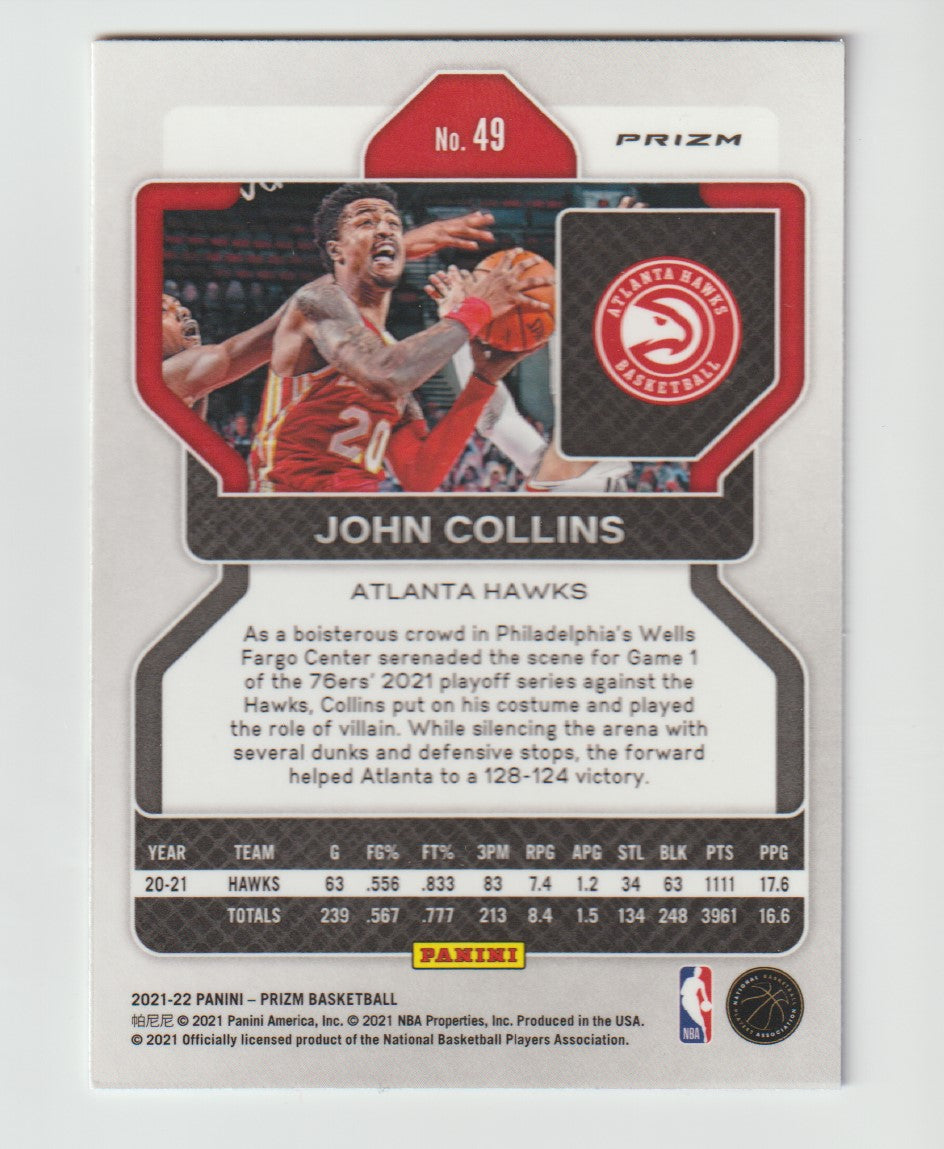 049 John Collins - Atlanta Hawks Red White Blue Prizm