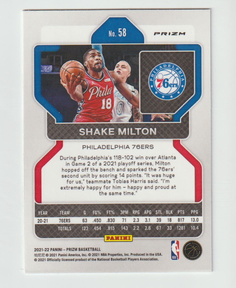 058 Shake Milton - Philadelphia 76ers Red White Blue Prizm