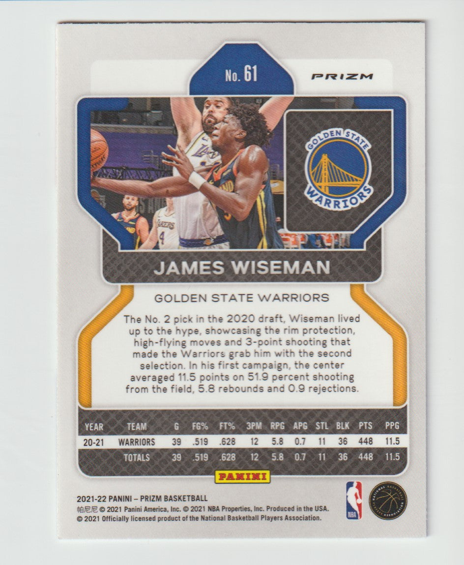 061 James Wiseman - Golden State Warriors Red White Blue Prizm