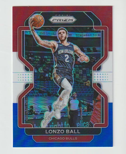 069 Lonzo Ball - Chicago Bulls Red White Blue Prizm