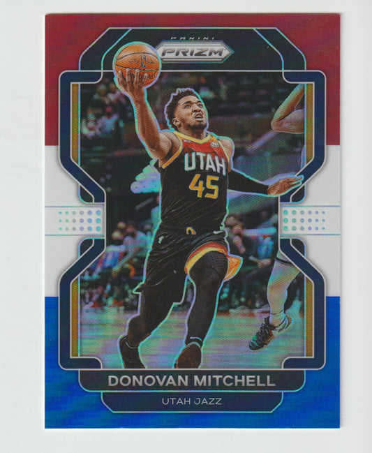 072 Donovan Mitchell - Utah Jazz Red White Blue Prizm