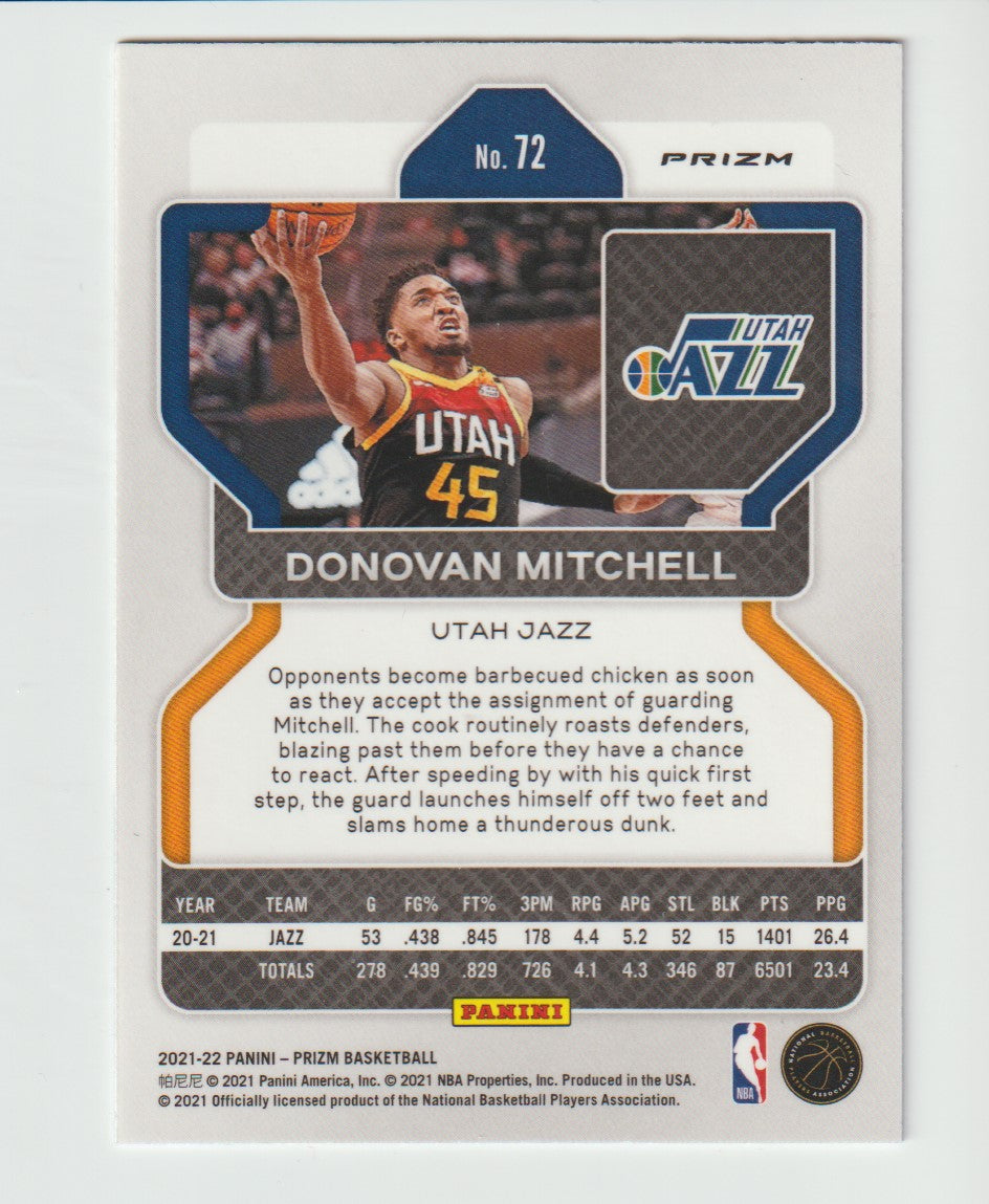 072 Donovan Mitchell - Utah Jazz Red White Blue Prizm