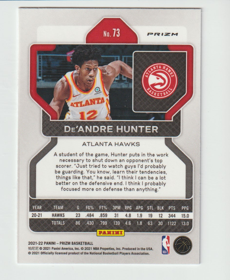 073 De'Andre Hunter - Atlanta Hawks Red White Blue Prizm