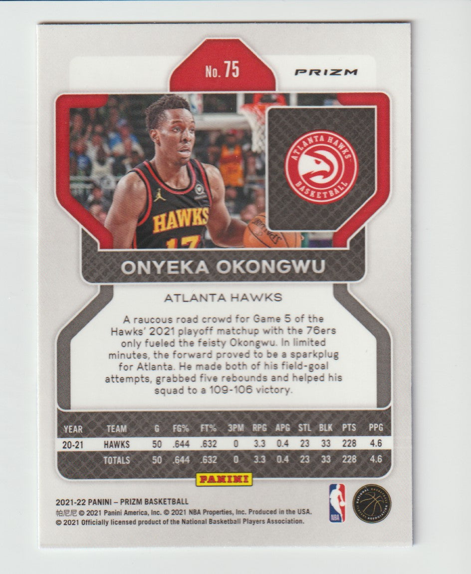 075 Onyeka Okongwu - Atlanta Hawks Red White Blue Prizm