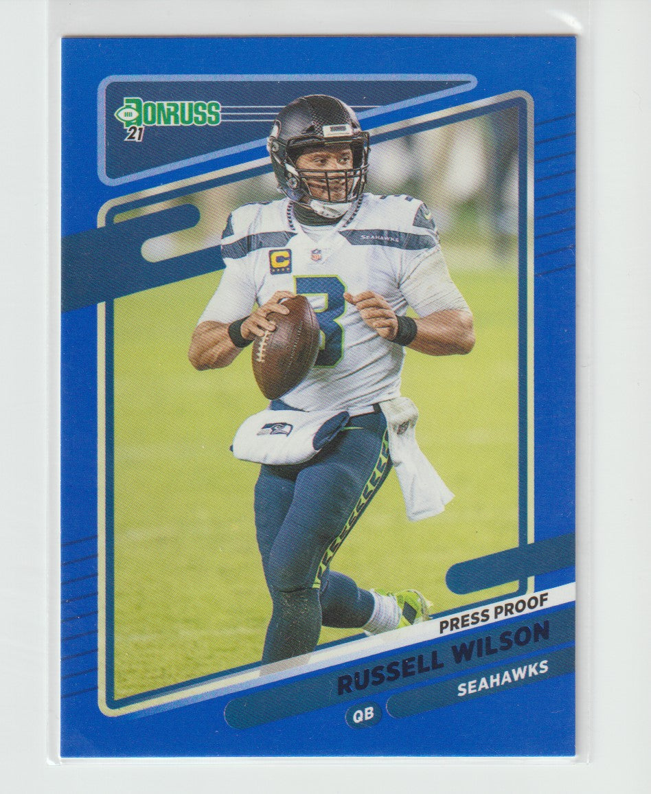 028 Russell Wilson Seattle Seahawks Press Proof Blue