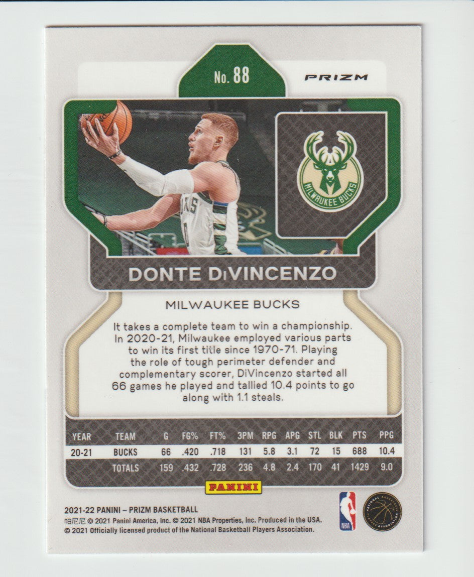 088 Donte DiVincenzo - Milwaukee Bucks Red White Blue Prizm