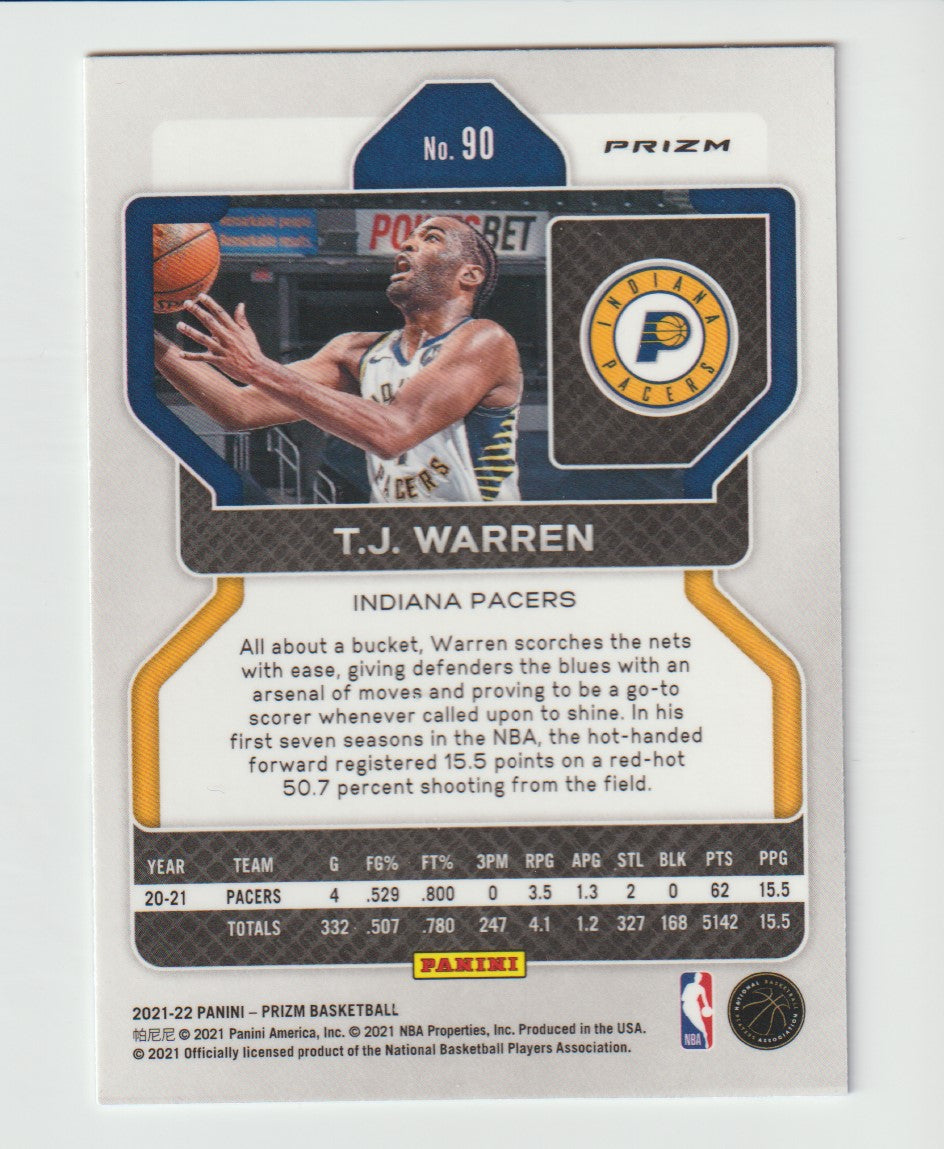 090 T.J. Warren - Indiana Pacers Red White Blue Prizm