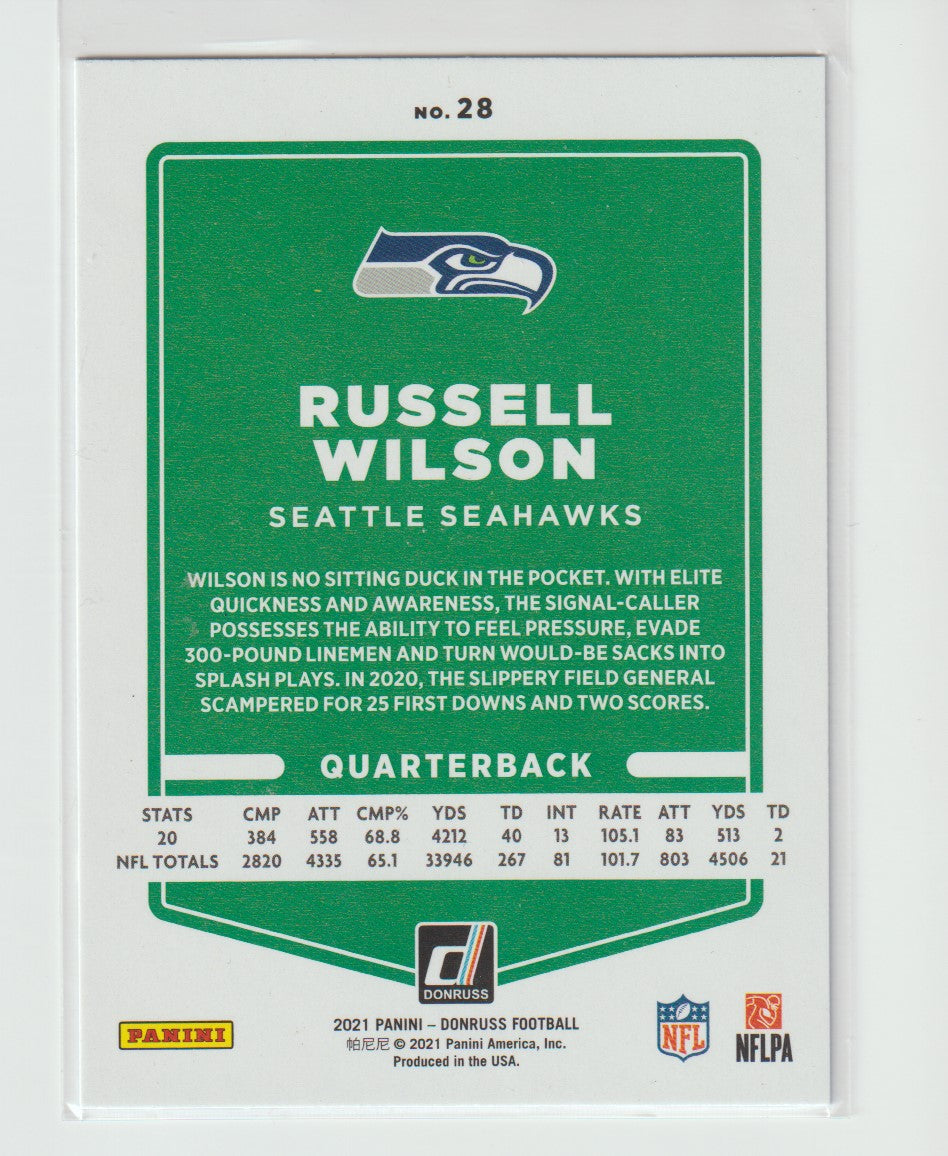 028 Russell Wilson Seattle Seahawks Press Proof Blue