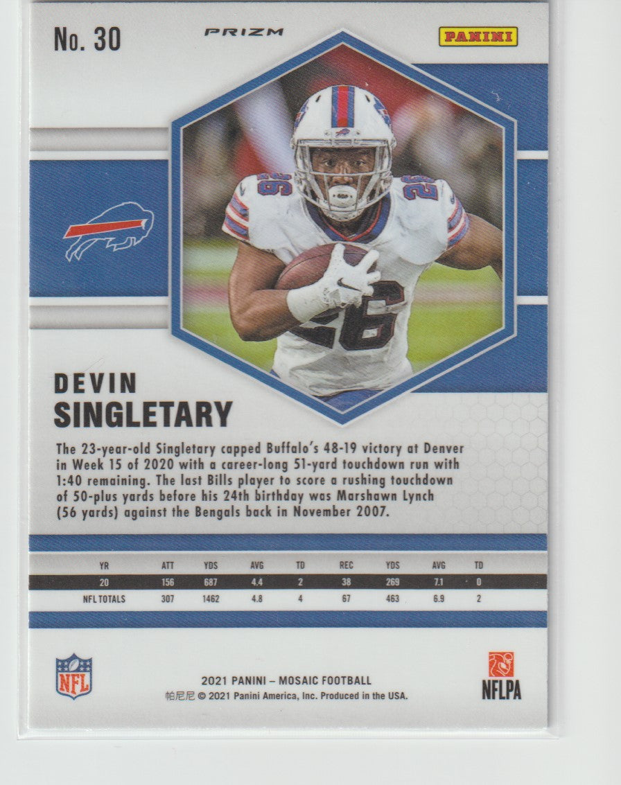 030 Devin Singletary - Buffalo Bills Silver Parallel