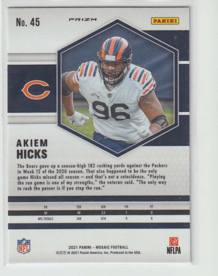 045 Akiem Hicks - Chicago Bears Camo Pink Parallel