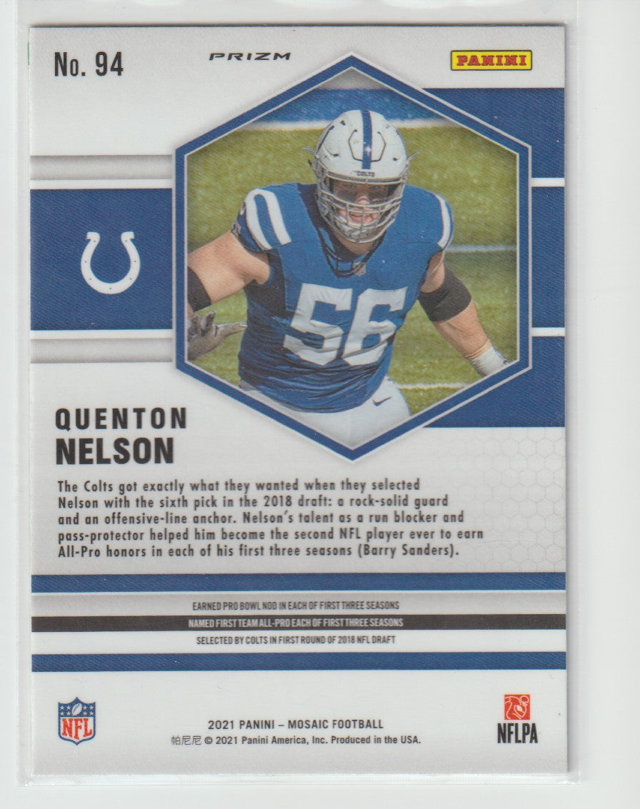 094 Quenton Nelson - Indianapolis Colts Green Parallel