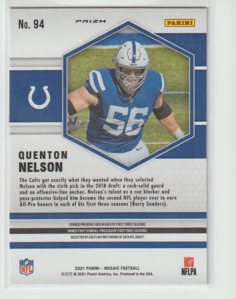 094 Quenton Nelson - Indianapolis Colts Camo Pink Parallel