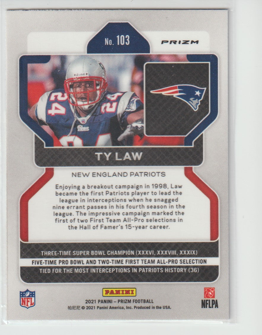 103 Ty Law - New England Patriots Red White Blue