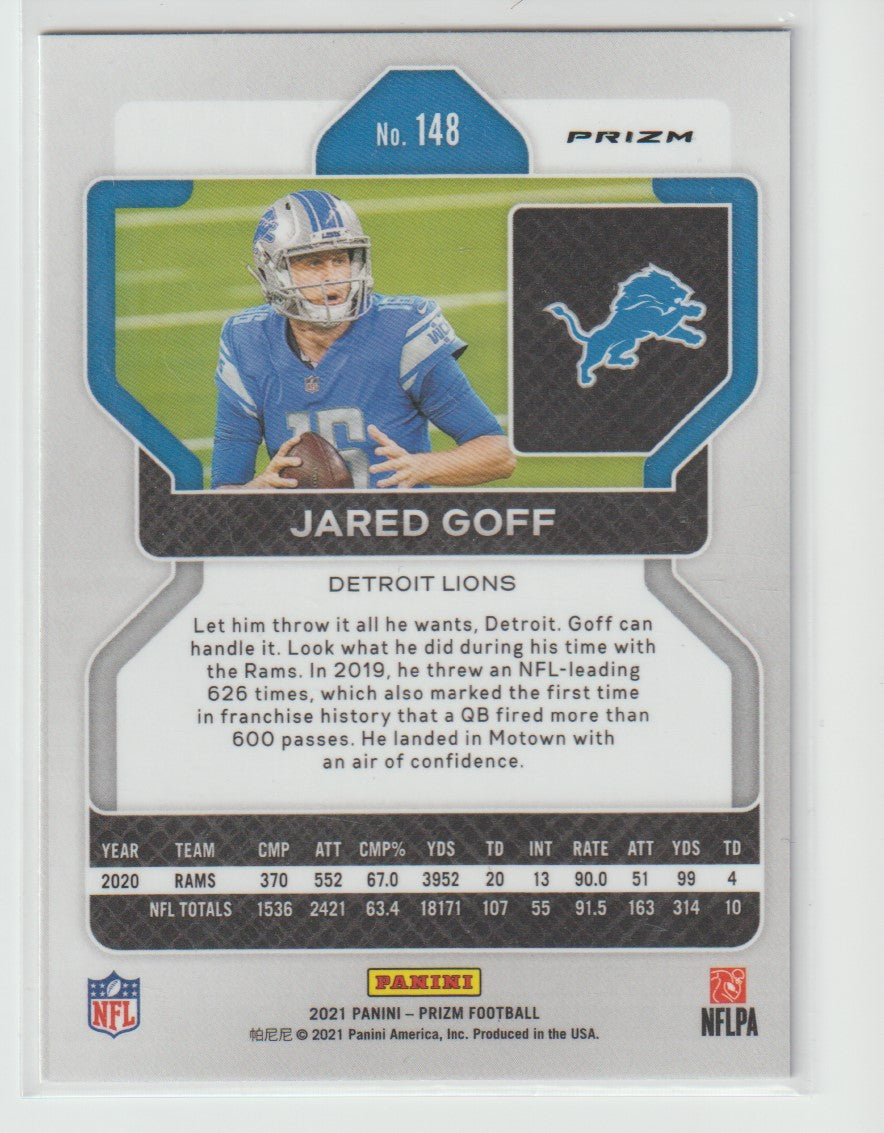 148 Jared Goff - Detroit Lions Red White Blue