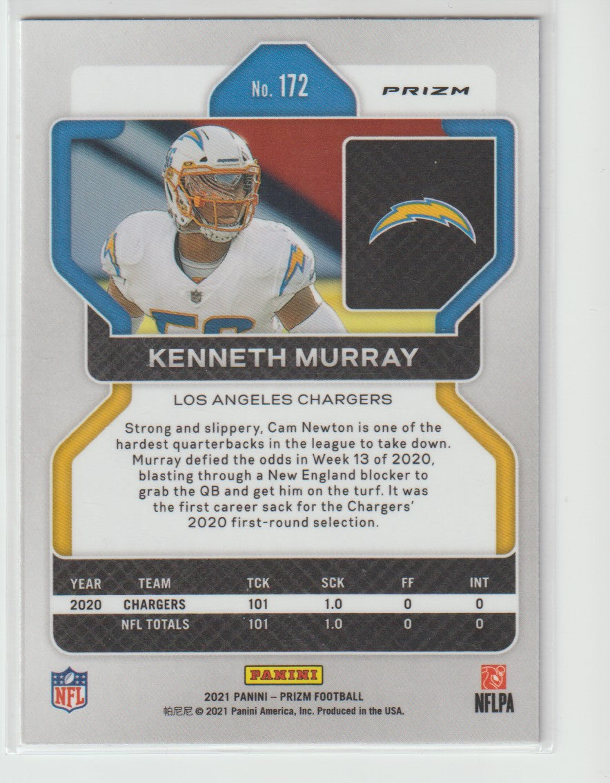 172 Kenneth Murray - Los Angeles Chargers Red White Blue