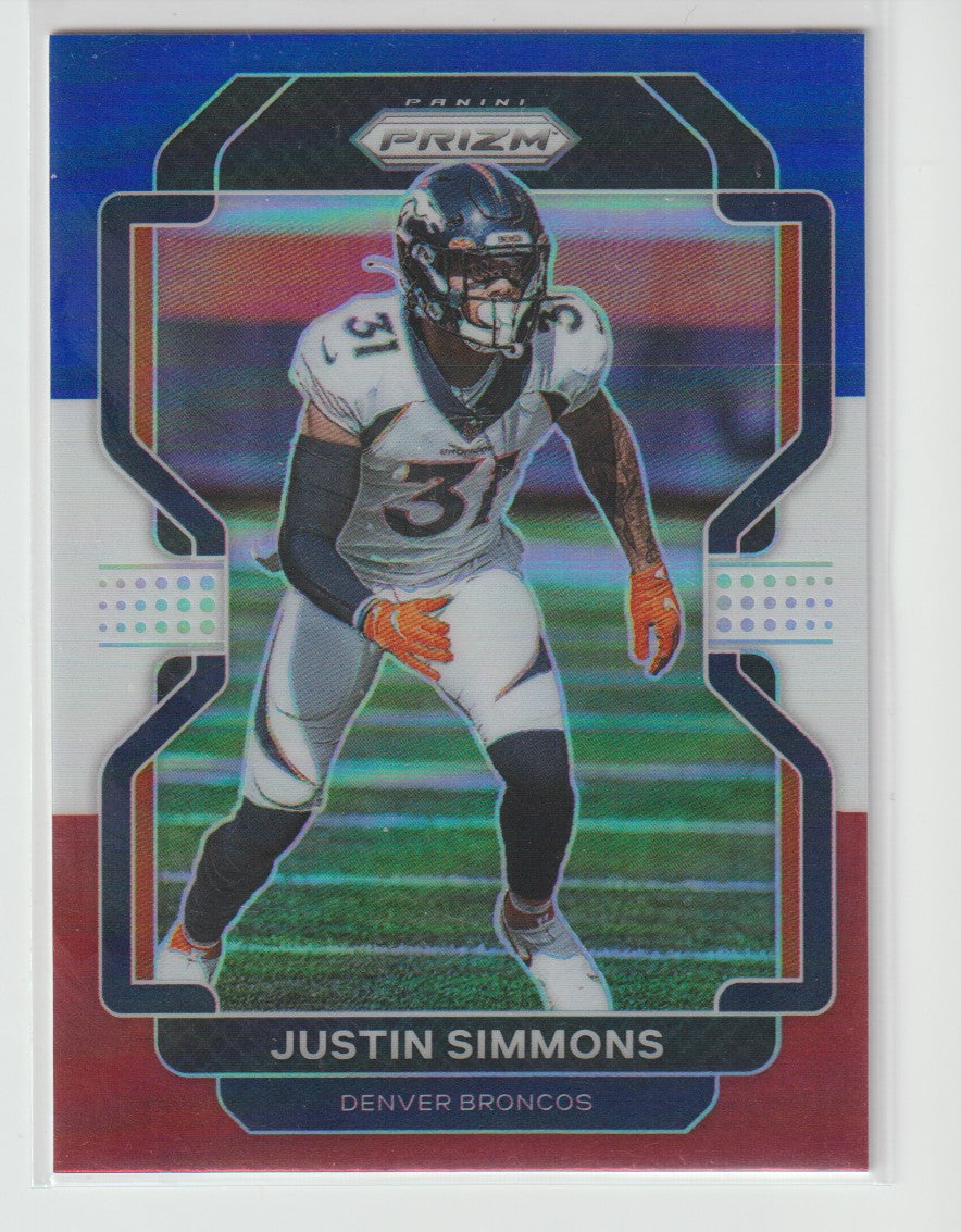 205 Justin Simmons - Denver Broncos Red White Blue