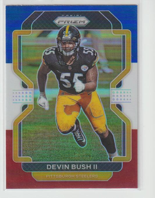 257 Devin Bush II - Pittsburgh Steelers Red White Blue