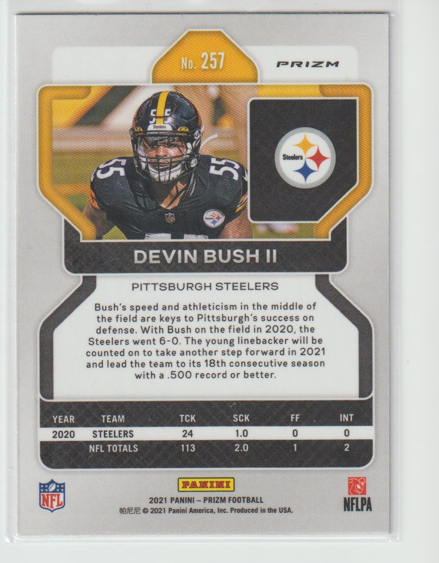 257 Devin Bush II - Pittsburgh Steelers Red White Blue