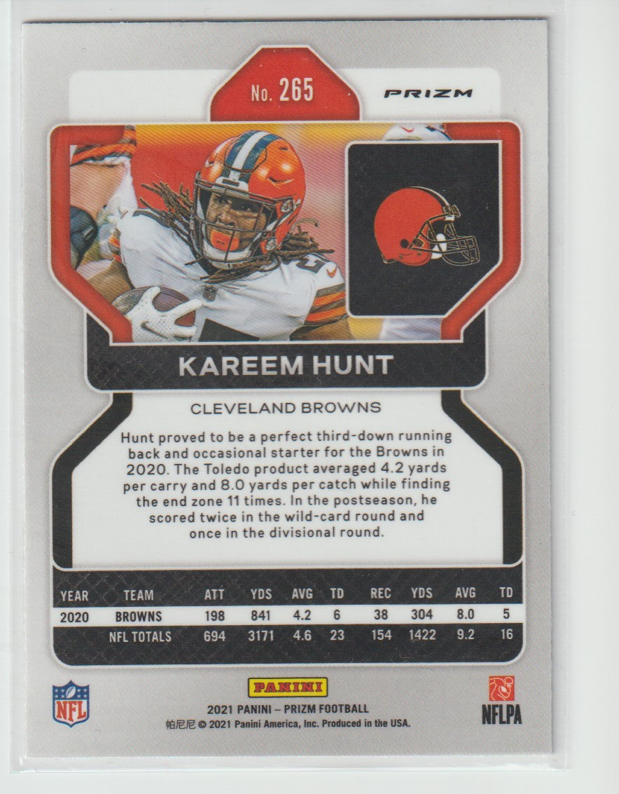 265 Kareem Hunt - Cleveland Browns Red White Blue