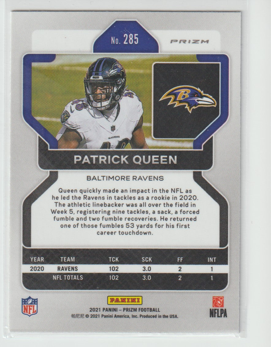 285 Patrick Queen - Baltimore Ravens Red White Blue