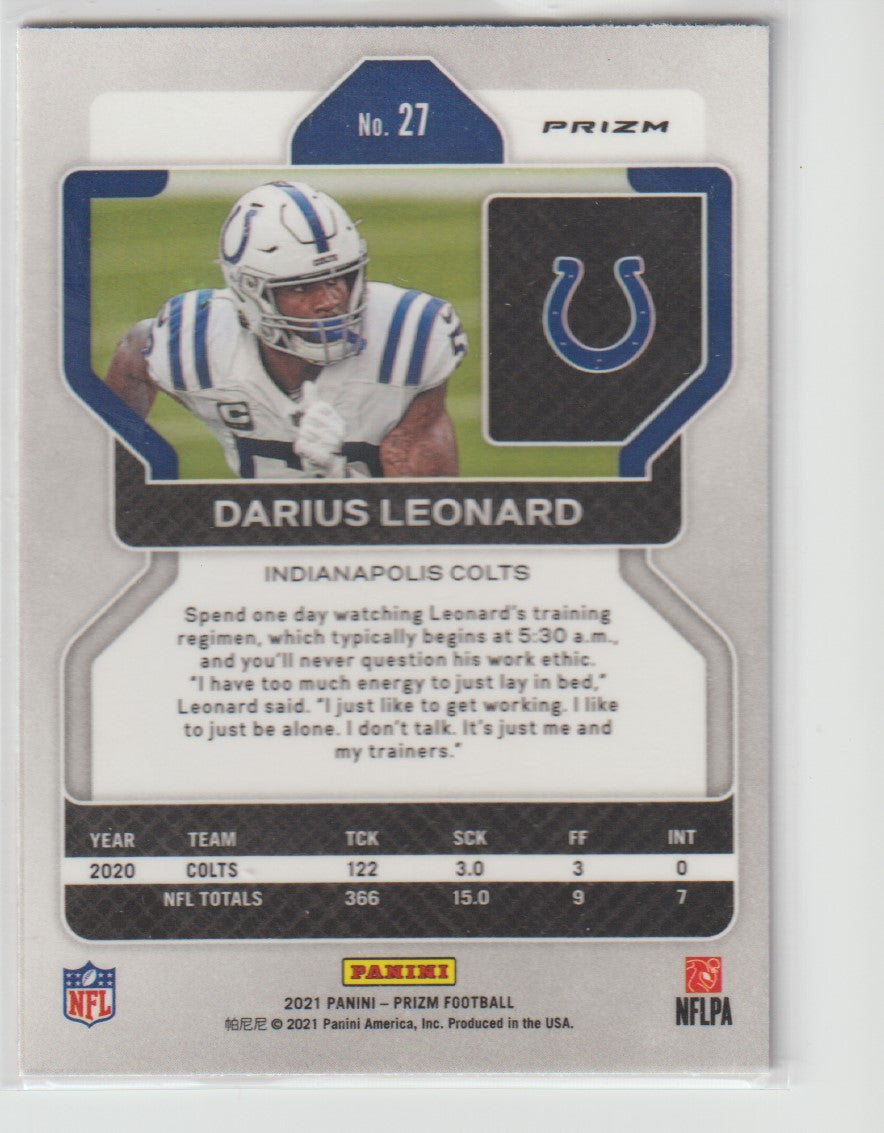 027 Darius Leonard - Indianapolis Colts Red White Blue