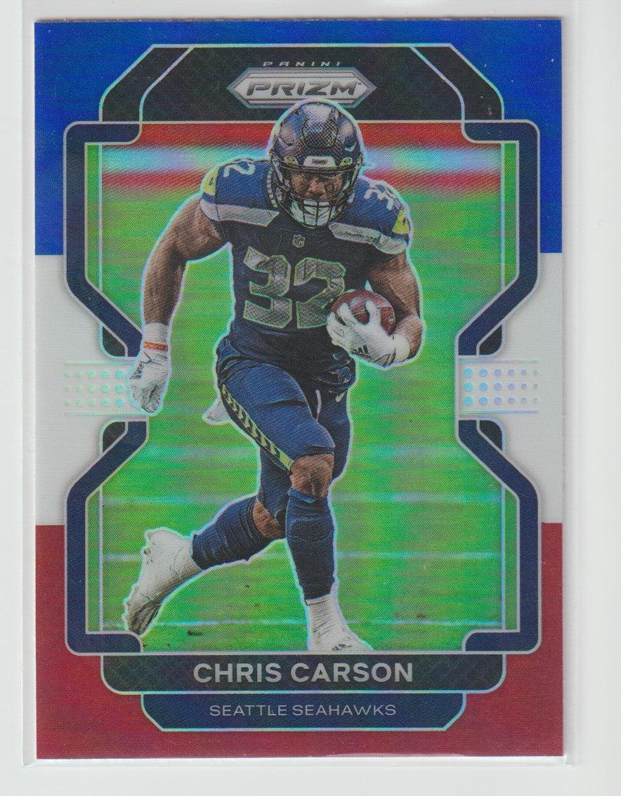 046 Chris Carson - Seattle Seahawks Red White Blue