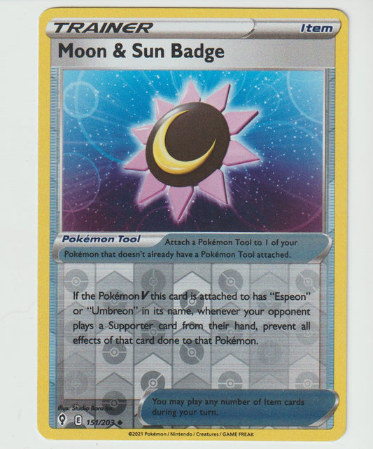 151/203 Moon and Sun Badge Uncommon Reverse Holo