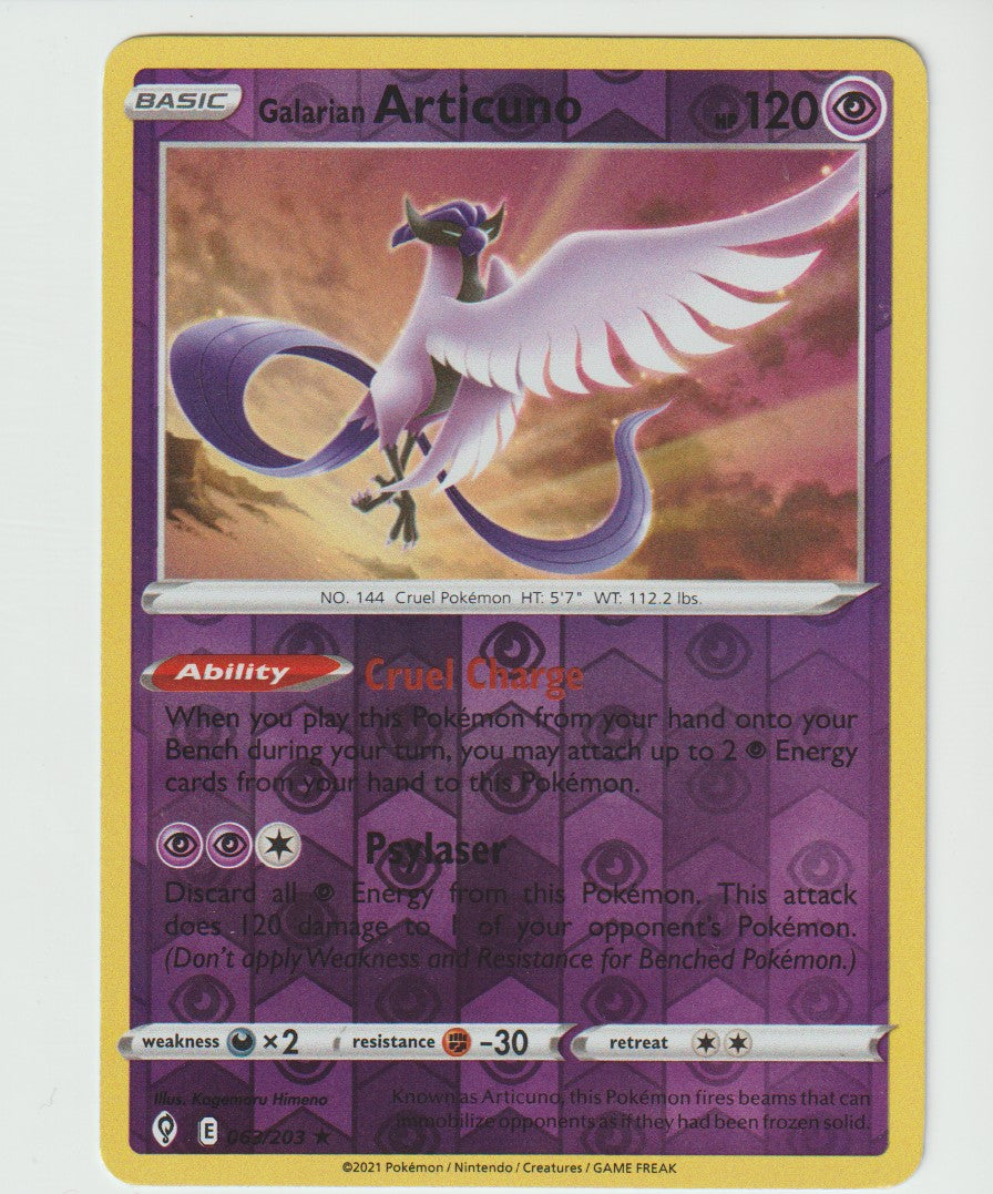 063/203 Galarian Articuno Holo Rare Reverse Holo