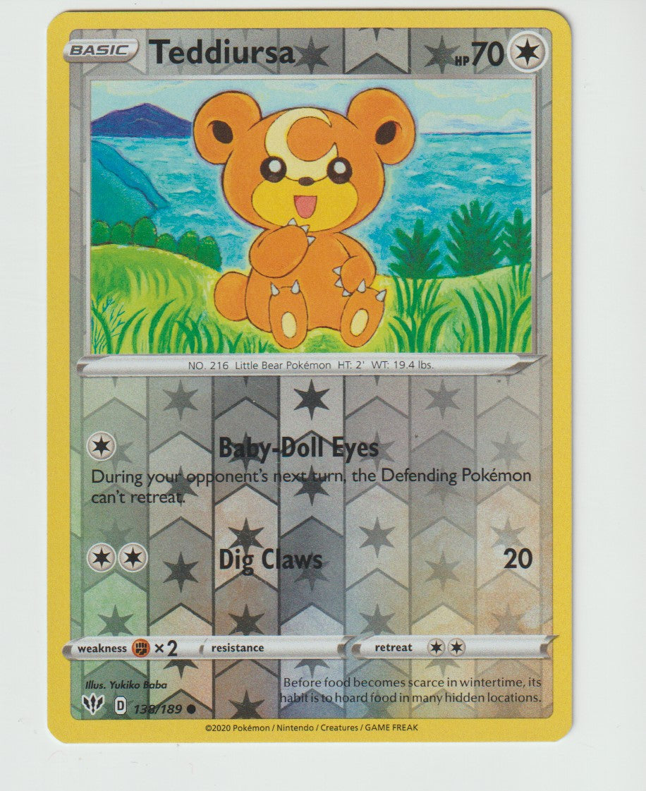 138/189 Teddiursa Common Reverse Holo