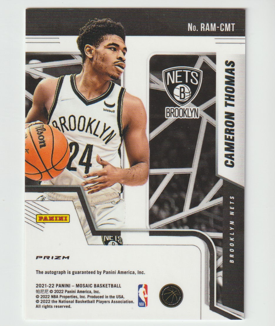 RAM-CMT Cameron Thomas - Brooklyn Nets Rookie Autograph Mosaic