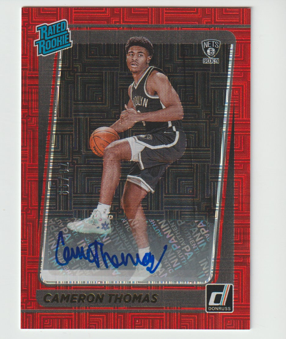 203 Cameron Thomas Brooklyn Nets Rated Rookie Choice Red Signatures 78/99