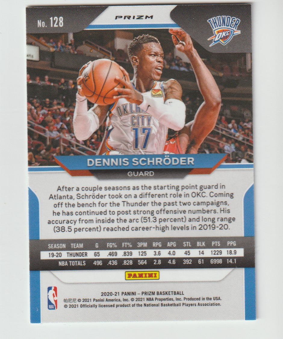 128 Dennis Schroder - Oklahoma City Thunder Silver Prizm