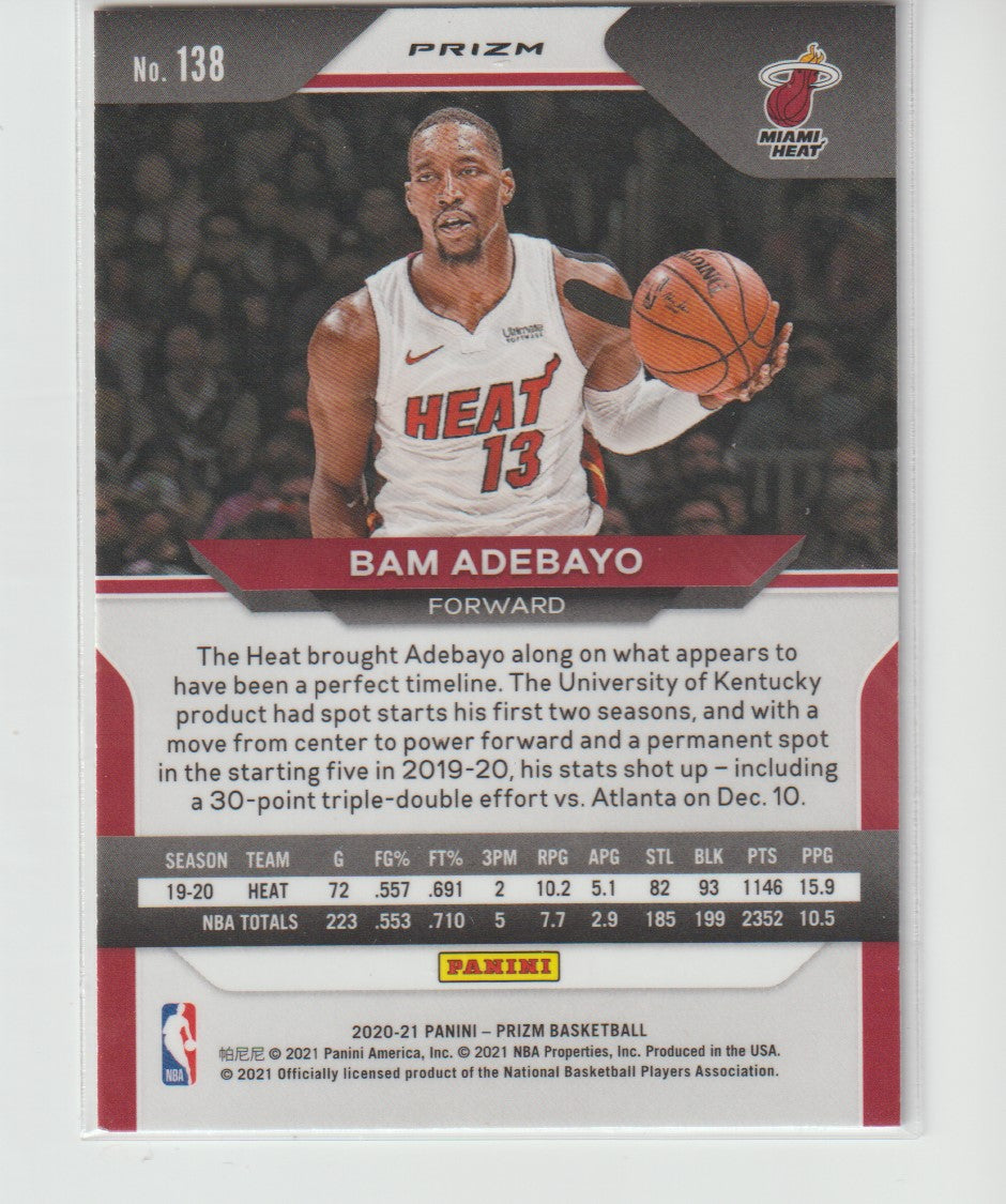 138 Bam Adebayo - Miami Heat Silver Prizm