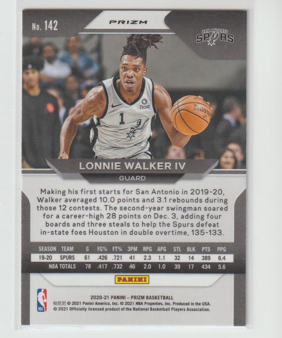 142 Lonnie Walker IV - San Antonio Spurs Silver Prizm