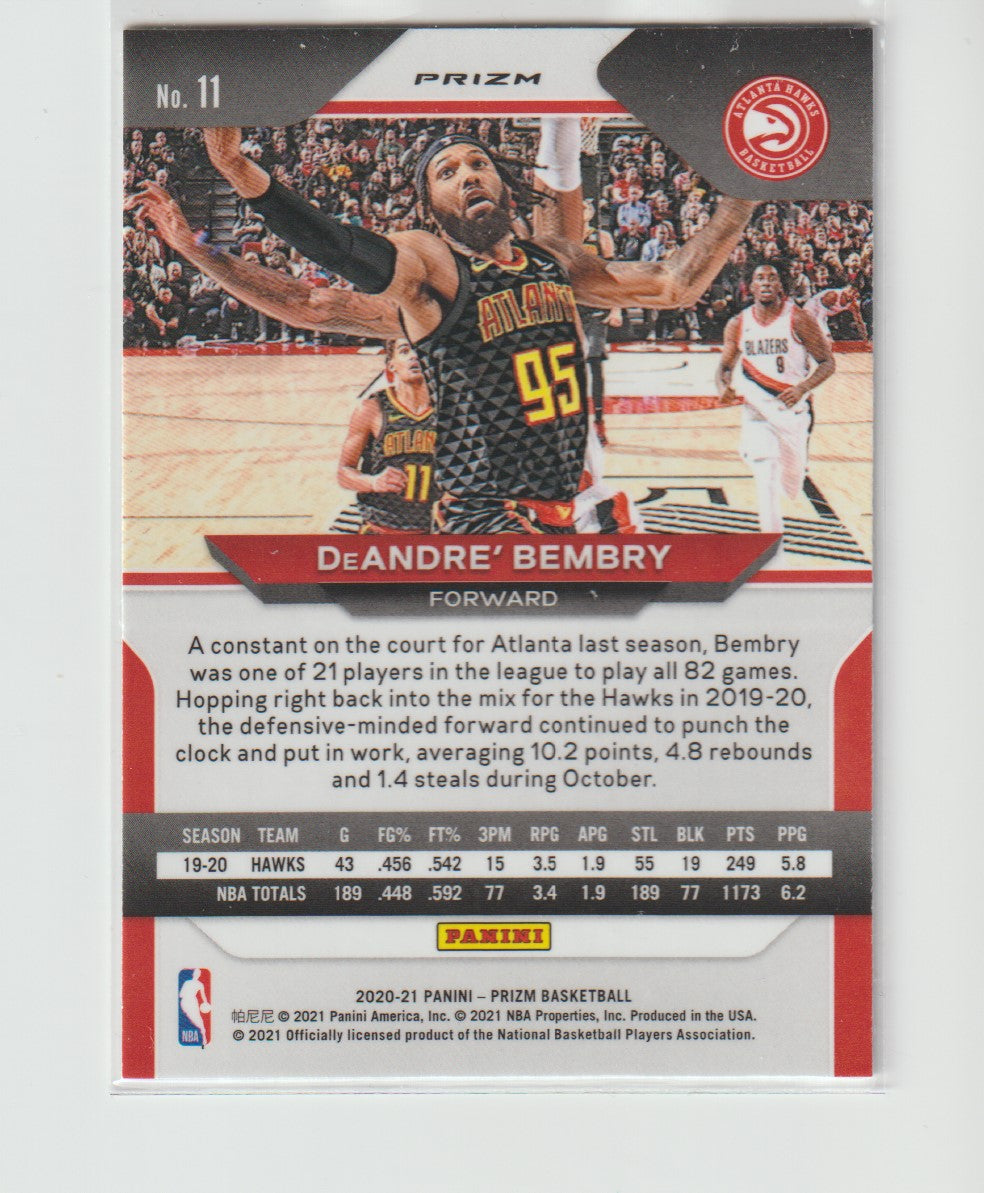 011 DeAndre' Bembry - Atlanta Hawks Silver Prizm