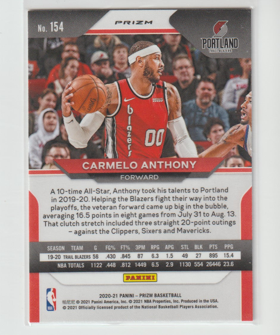 154 Carmelo Anthony - Portland Trail Blazers Silver Prizm