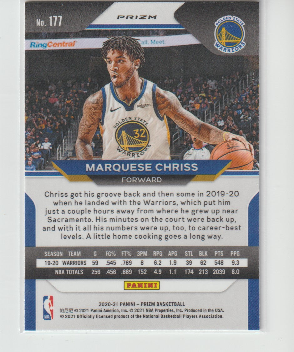 177 Marquese Chriss - Golden State Warriors Silver Prizm