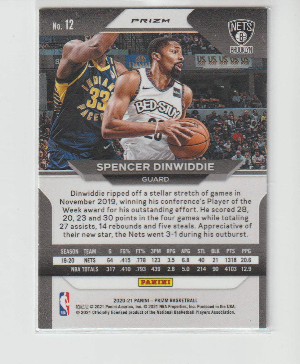 012 Spencer Dinwiddie - Brooklyn Nets Silver Prizm