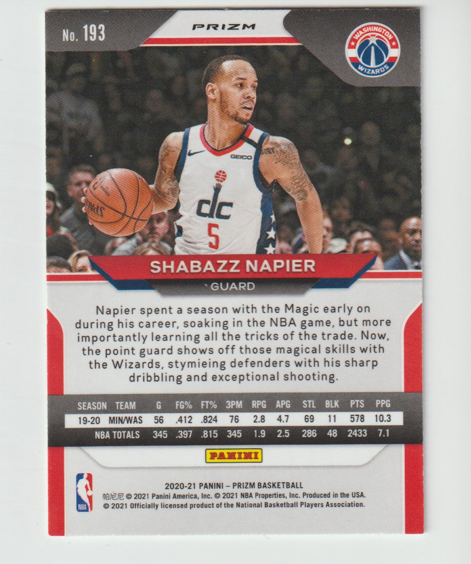 193 Shabazz Napier - Washington Wizards Silver Prizm