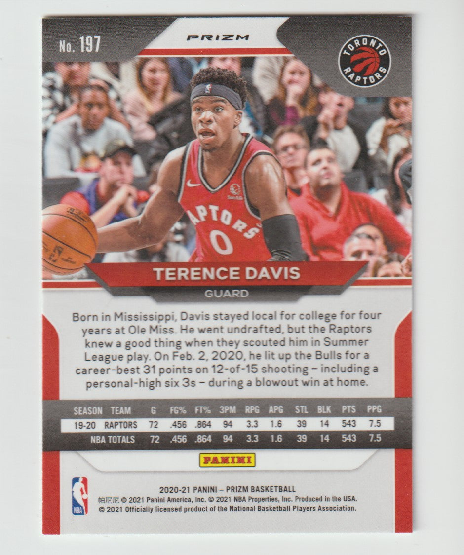 197 Terence Davis II - Toronto Raptors Silver Prizm