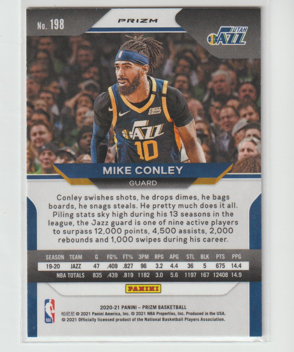 198 Mike Conley - Utah Jazz Silver Prizm