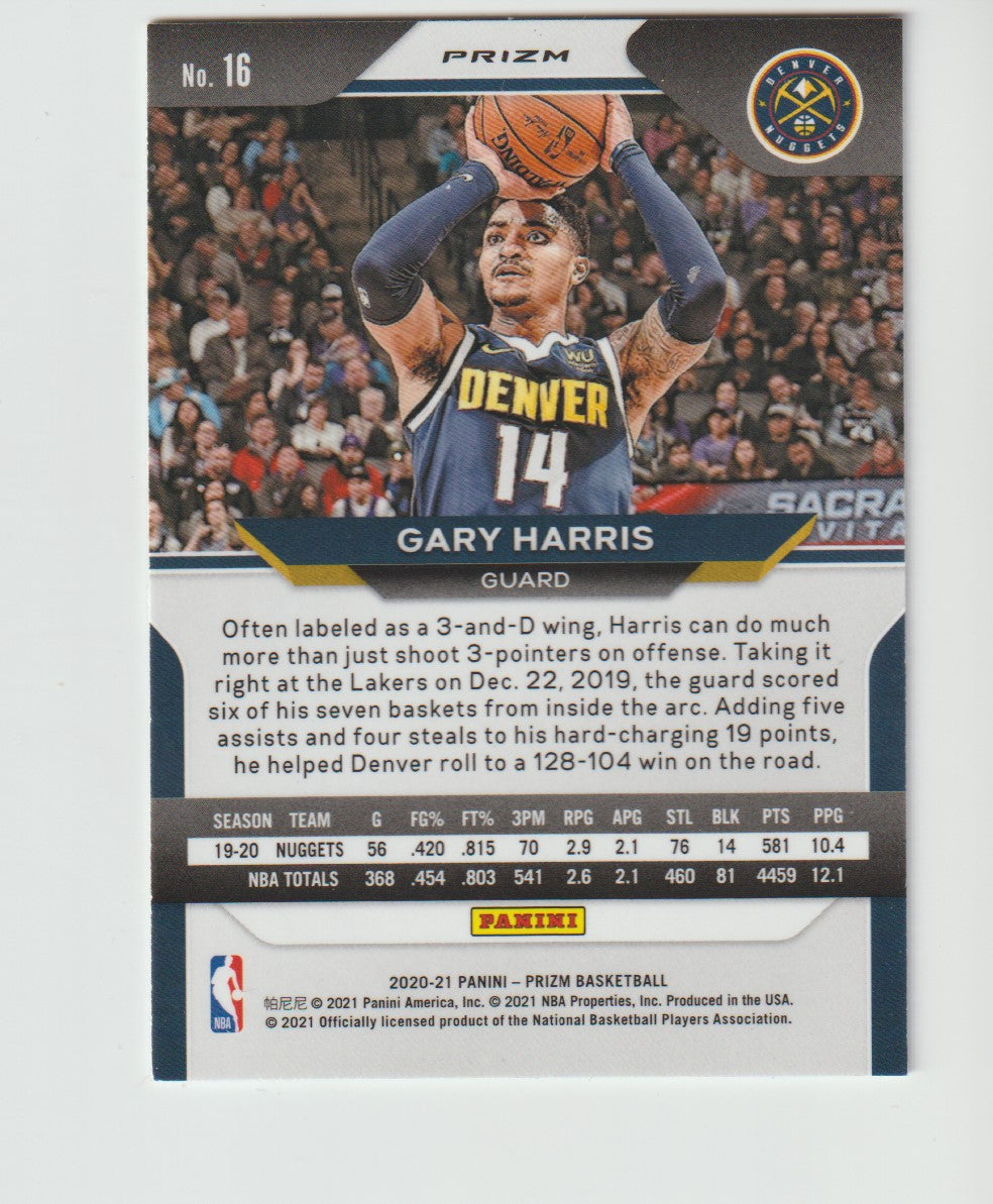 016 Gary Harris - Denver Nuggets Silver Prizm