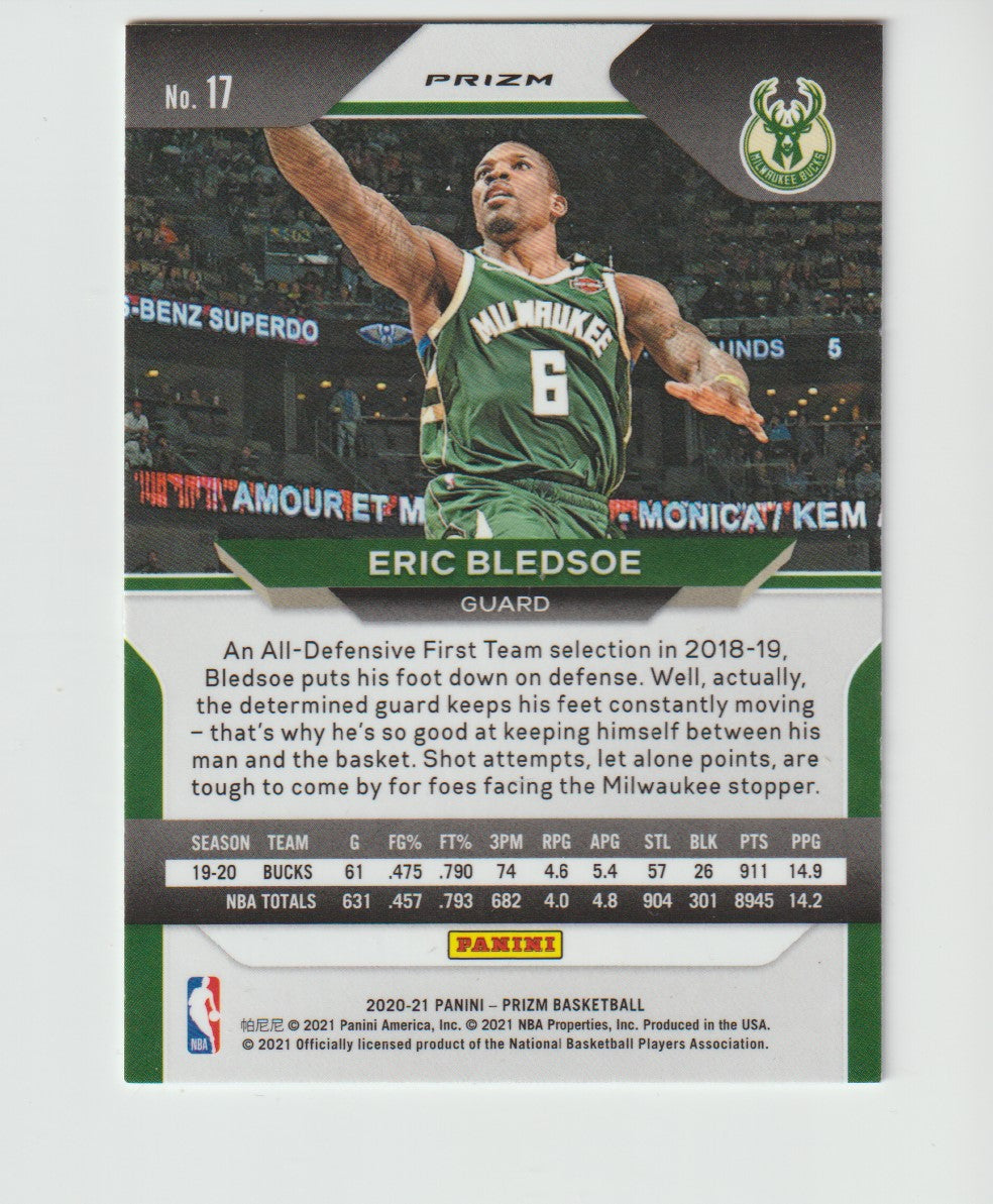 017 Eric Bledsoe - Milwaukee Bucks Silver Prizm